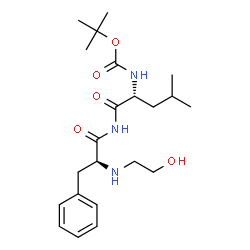 ChemSpider 2D Image | Nalpha-(2-Hydroxyethyl)-N-[(2R)-4-methyl-2-({[(2-methyl-2-propanyl)oxy]carbonyl}amino)pentanoyl]-L-phenylalaninamide | C22H35N3O5