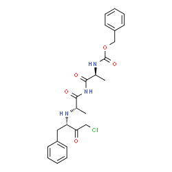 ChemSpider 2D Image | Benzyl [(2S)-1-{[(2S)-2-{[(2S)-4-chloro-3-oxo-1-phenyl-2-butanyl]amino}propanoyl]amino}-1-oxo-2-propanyl]carbamate | C24H28ClN3O5