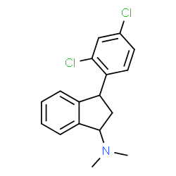 ChemSpider 2D Image | 3-(2,4-Dichlorophenyl)-N,N-dimethyl-1-indanamine | C17H17Cl2N