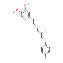 ChemSpider 2D Image | 4-[(2S)-3-{[2-(3,4-Dimethoxyphenyl)ethyl]amino}-2-hydroxypropoxy]phenol | C19H25NO5
