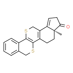 ChemSpider 2D Image | (3aS)-3a-Methyl-2,3a,4,5,7,13-hexahydro-3H-cyclopenta[h]isothiochromeno[4,3-c]isothiochromen-3-one | C20H18OS2
