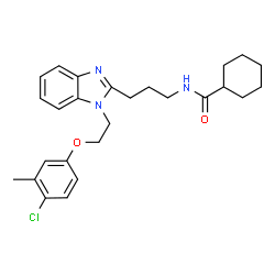 ChemSpider 2D Image | N-(3-{1-[2-(4-Chloro-3-methylphenoxy)ethyl]-1H-benzimidazol-2-yl}propyl)cyclohexanecarboxamide | C26H32ClN3O2