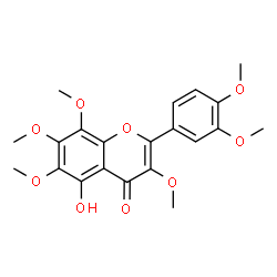 ChemSpider 2D Image | 5-hydroxy-3,6,7,8,3',4'-hexamethoxyflavone | C21H22O9