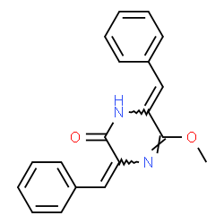 ChemSpider 2D Image | (3E,6Z)-3,6-Dibenzylidene-5-methoxy-3,6-dihydro-2(1H)-pyrazinone | C19H16N2O2