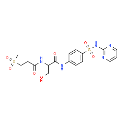 ChemSpider 2D Image | N~2~-[3-(Methylsulfonyl)propanoyl]-N-[4-(2-pyrimidinylsulfamoyl)phenyl]serinamide | C17H21N5O7S2