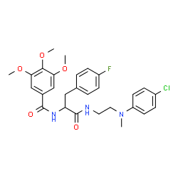 ChemSpider 2D Image | N-{2-[(4-Chlorophenyl)(methyl)amino]ethyl}-4-fluoro-Nalpha-(3,4,5-trimethoxybenzoyl)phenylalaninamide | C28H31ClFN3O5