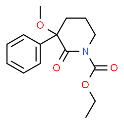 ChemSpider 2D Image | Ethyl 3-methoxy-2-oxo-3-phenyl-1-piperidinecarboxylate | C15H19NO4