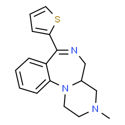 ChemSpider 2D Image | 3-Methyl-7-(2-thienyl)-1,2,3,4,4a,5-hexahydropyrazino[1,2-a][1,4]benzodiazepine | C17H19N3S