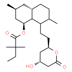 ChemSpider 2D Image | (1S,3S,4aS)-8-{2-[(2R,4R)-4-Hydroxy-6-oxotetrahydro-2H-pyran-2-yl]ethyl}-3,7-dimethyldecahydro-1-naphthalenyl 2,2-dimethylbutanoate | C25H42O5
