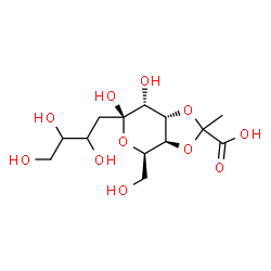 ChemSpider 2D Image | 3,4-O-(1-Carboxyethylidene)-1-C-(2,3,4-trihydroxybutyl)-beta-D-gulopyranose | C13H22O11