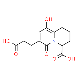 ChemSpider 2D Image | 7-(2-Carboxyethyl)-9-hydroxy-6-oxo-1,3,4,6-tetrahydro-2H-quinolizine-4-carboxylic acid | C13H15NO6