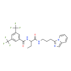 ChemSpider 2D Image | N-(1-{[3-(Imidazo[1,5-a]pyridin-3-yl)propyl]amino}-1-oxo-2-butanyl)-3,5-bis(trifluoromethyl)benzamide | C23H22F6N4O2