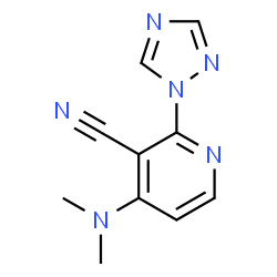 ChemSpider 2D Image | 4-(Dimethylamino)-2-(1H-1,2,4-triazol-1-yl)nicotinonitrile | C10H10N6
