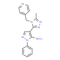 ChemSpider 2D Image | 4-[5-Methyl-4-(4-pyridinylmethyl)-4H-1,2,4-triazol-3-yl]-1-phenyl-1H-pyrazol-5-amine | C18H17N7