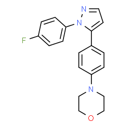 ChemSpider 2D Image | 4-[4-[1-(4-Fluorophenyl)-1H-pyrazol-5-yl]phenyl]morpholine | C19H18FN3O