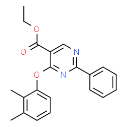 ChemSpider 2D Image | Ethyl 4-(2,3-dimethylphenoxy)-2-phenyl-5-pyrimidinecarboxylate | C21H20N2O3