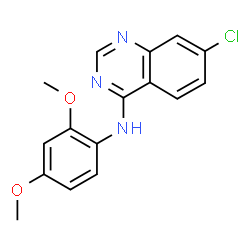 ChemSpider 2D Image | 7-Chloro-N-(2,4-dimethoxyphenyl)-4-quinazolinamine | C16H14ClN3O2