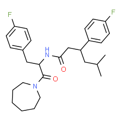 ChemSpider 2D Image | N-[1-(1-Azepanyl)-3-(4-fluorophenyl)-1-oxo-2-propanyl]-3-(4-fluorophenyl)-5-methylhexanamide | C28H36F2N2O2