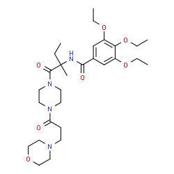 ChemSpider 2D Image | 3,4,5-Triethoxy-N-(2-methyl-1-{4-[3-(4-morpholinyl)propanoyl]-1-piperazinyl}-1-oxo-2-butanyl)benzamide | C29H46N4O7