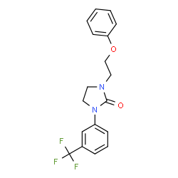 ChemSpider 2D Image | 1-(2-Phenoxyethyl)-3-[3-(trifluoromethyl)phenyl]-2-imidazolidinone | C18H17F3N2O2