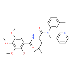 ChemSpider 2D Image | N~2~-(2-Bromo-3,4,5-trimethoxybenzoyl)-N-(3-methylphenyl)-N-(3-pyridinylmethyl)leucinamide | C29H34BrN3O5