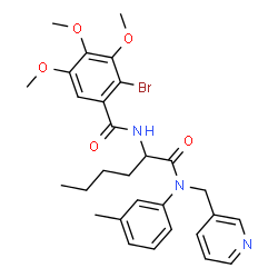 ChemSpider 2D Image | N~2~-(2-Bromo-3,4,5-trimethoxybenzoyl)-N-(3-methylphenyl)-N-(3-pyridinylmethyl)norleucinamide | C29H34BrN3O5
