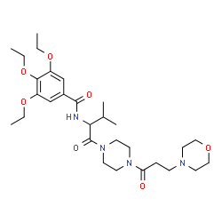 ChemSpider 2D Image | 3,4,5-Triethoxy-N-(3-methyl-1-{4-[3-(4-morpholinyl)propanoyl]-1-piperazinyl}-1-oxo-2-butanyl)benzamide | C29H46N4O7