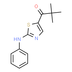 ChemSpider 2D Image | 1-(2-Anilino-1,3-thiazol-5-yl)-2,2-dimethyl-1-propanone | C14H16N2OS