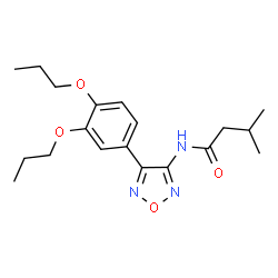 ChemSpider 2D Image | N-[4-(3,4-Dipropoxyphenyl)-1,2,5-oxadiazol-3-yl]-3-methylbutanamide | C19H27N3O4