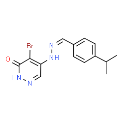 ChemSpider 2D Image | 4-Bromo-5-[(2Z)-2-(4-isopropylbenzylidene)hydrazino]-3(2H)-pyridazinone | C14H15BrN4O