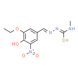 ChemSpider 2D Image | (2E)-2-(3-Ethoxy-4-hydroxy-5-nitrobenzylidene)-N-methylhydrazinecarbothioamide | C11H14N4O4S