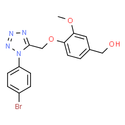 ChemSpider 2D Image | (4-{[1-(4-Bromophenyl)-1H-tetrazol-5-yl]methoxy}-3-methoxyphenyl)methanol | C16H15BrN4O3