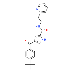 ChemSpider 2D Image | 4-[(4-tert-butylphenyl)-oxomethyl]-N-[2-(2-pyridinyl)ethyl]-1H-pyrrole-2-carboxamide | C23H25N3O2