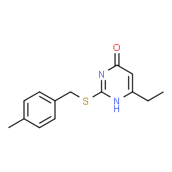 ChemSpider 2D Image | 6-Ethyl-2-[(4-methylbenzyl)sulfanyl]-4(1H)-pyrimidinone | C14H16N2OS