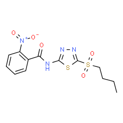 ChemSpider 2D Image | N-[5-(Butylsulfonyl)-1,3,4-thiadiazol-2-yl]-2-nitrobenzamide | C13H14N4O5S2