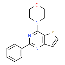 ChemSpider 2D Image | 4-(2-Phenylthieno[3,2-D]pyrimidin-4-Yl)morpholine | C16H15N3OS