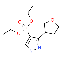 ChemSpider 2D Image | Diethyl [3-(tetrahydro-3-furanyl)-1H-pyrazol-4-yl]phosphonate | C11H19N2O4P
