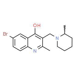 ChemSpider 2D Image | 6-Bromo-2-methyl-3-[(2-methyl-1-piperidinyl)methyl]-4-quinolinol | C17H21BrN2O