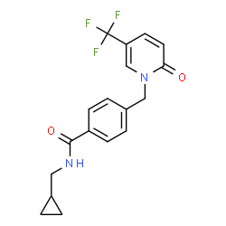 ChemSpider 2D Image | N-(Cyclopropylmethyl)-4-{[2-oxo-5-(trifluoromethyl)-1(2H)-pyridinyl]methyl}benzamide | C18H17F3N2O2