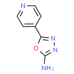 ChemSpider 2D Image | 2-Amino-5-(4-pyridyl)-1,3,4-oxadiazole | C7H6N4O