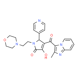 ChemSpider 2D Image | 3-Hydroxy-4-[(2-methylimidazo[1,2-a]pyridin-3-yl)carbonyl]-1-[2-(4-morpholinyl)ethyl]-5-(4-pyridinyl)-1,5-dihydro-2H-pyrrol-2-one | C24H25N5O4