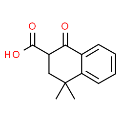ChemSpider 2D Image | 4,4-Dimethyl-1-oxo-1,2,3,4-tetrahydro-2-naphthalenecarboxylic acid | C13H14O3