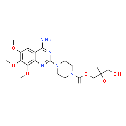 ChemSpider 2D Image | 2,3-Dihydroxy-2-methylpropyl 4-(4-amino-6,7,8-trimethoxy-2-quinazolinyl)-1-piperazinecarboxylate | C20H29N5O7