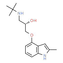 ChemSpider 2D Image | (2S)-1-[(2-Methyl-1H-indol-4-yl)oxy]-3-[(2-methyl-2-propanyl)amino]-2-propanol | C16H24N2O2