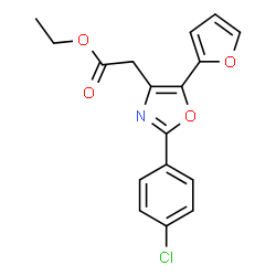 ChemSpider 2D Image | Ethyl [2-(4-chlorophenyl)-5-(2-furyl)-1,3-oxazol-4-yl]acetate | C17H14ClNO4
