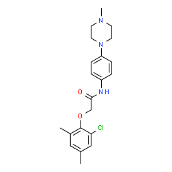 ChemSpider 2D Image | 2-(2-chloro-4,6-dimethylphenoxy)-N-(4-(4-methylpiperazin-1-yl)phenyl)acetamide | C21H26ClN3O2