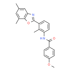 ChemSpider 2D Image | N-[3-(5,7-Dimethyl-1,3-benzoxazol-2-yl)-2-methylphenyl]-4-methoxybenzamide | C24H22N2O3