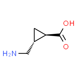 ChemSpider 2D Image | (1R,2R)-2-(Aminomethyl)cyclopropanecarboxylic acid | C5H9NO2