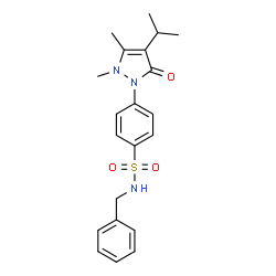 ChemSpider 2D Image | N-Benzyl-4-(4-isopropyl-2,3-dimethyl-5-oxo-2,5-dihydro-1H-pyrazol-1-yl)benzenesulfonamide | C21H25N3O3S