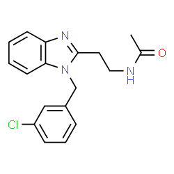 ChemSpider 2D Image | N-{2-[1-(3-Chlorobenzyl)-1H-benzimidazol-2-yl]ethyl}acetamide | C18H18ClN3O